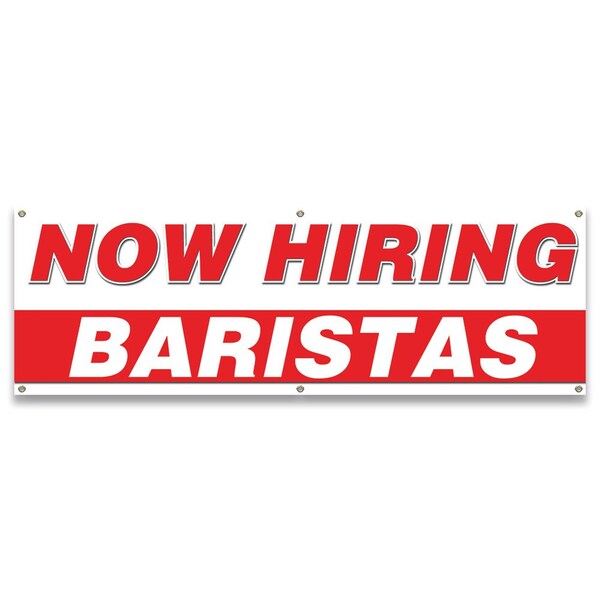 Now Hiring Baristas Banner Apply Inside Accepting Application Single Sided